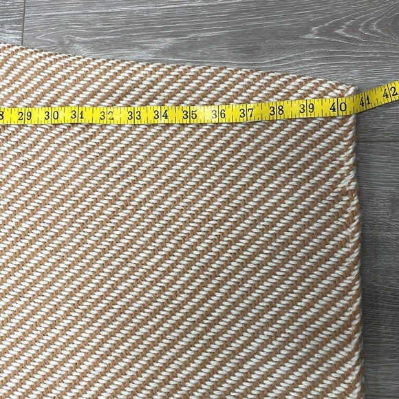 Aerie Knit Tan and Off White Striped Fringe Oversized Open Cardigan Wrap Ruana - Picture 5 of 12